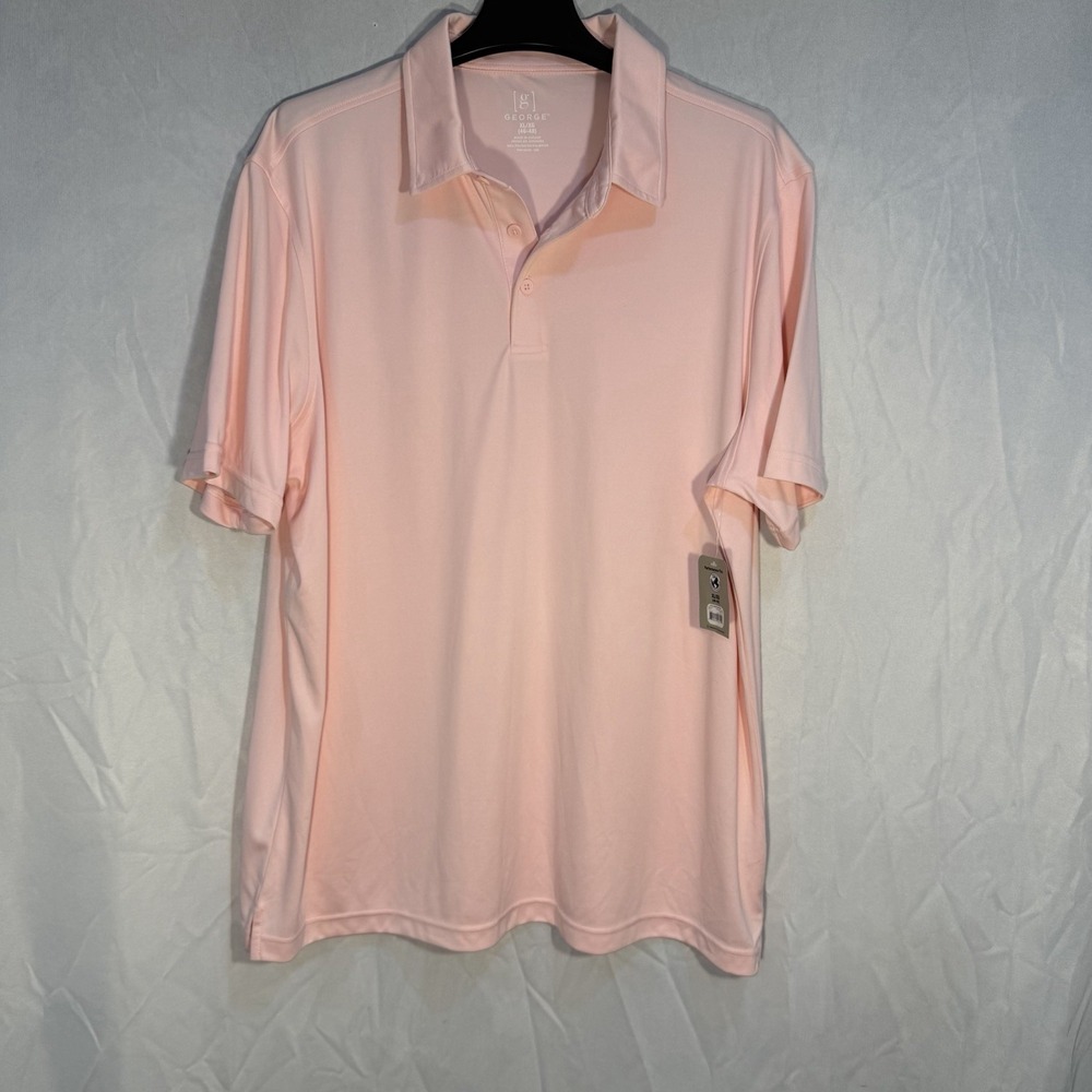 mens performance‎ polo Golf Shirt Size XL Pink New Stretch Breathable Comfort